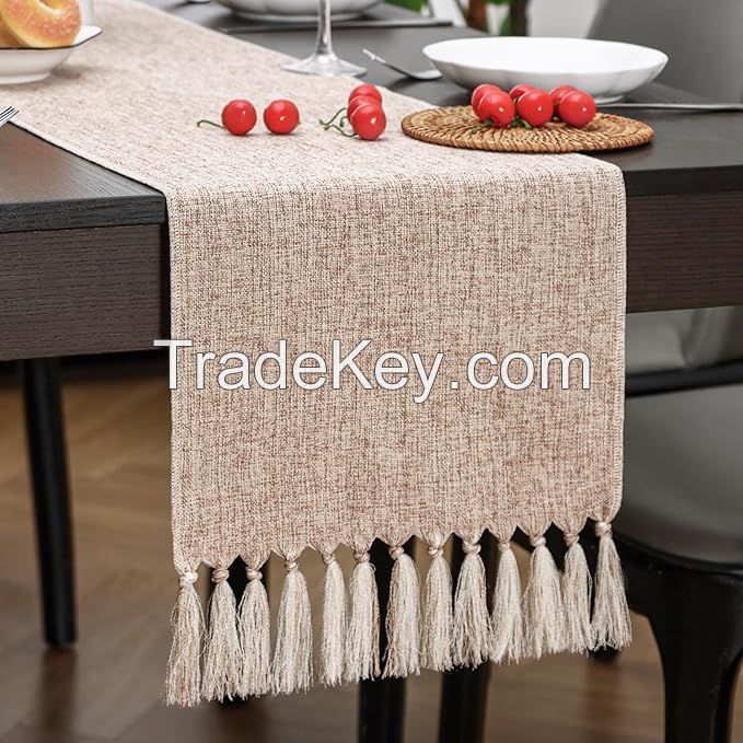 Seasonal Fall Washable Kitchen Dining Table Decoration for Home Party Decor Farmhouse Boho Table Runner