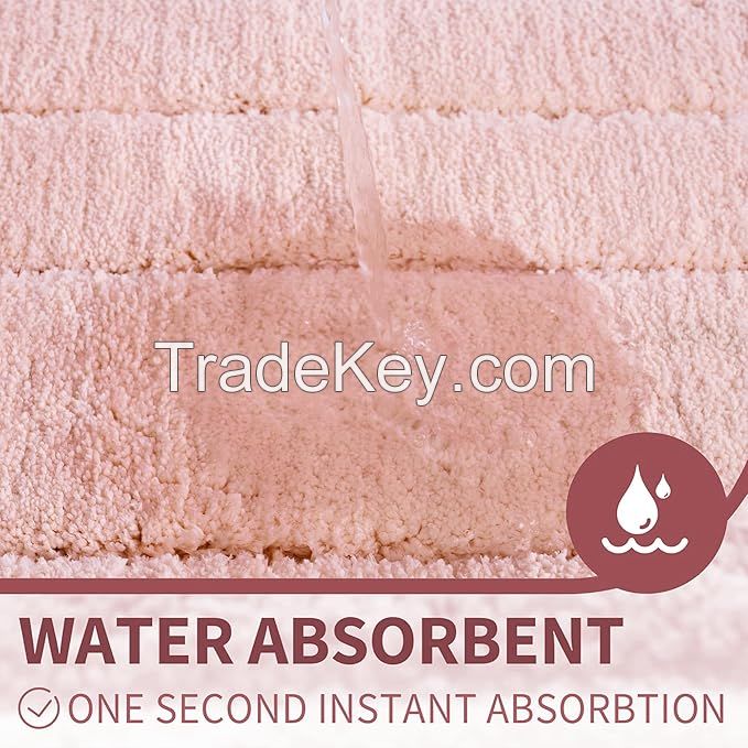 Quick Drying Diatomite Bath Mat Fast Absorbent Non-Slip Floor Rug Rubber Backed for Bathroom Kitchen Shower Bath Rug