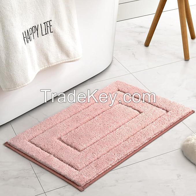 Quick Drying Diatomite Bath Mat Fast Absorbent Non-Slip Floor Rug Rubber Backed for Bathroom Kitchen Shower Bath Rug