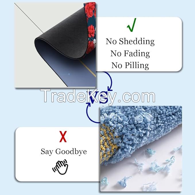 Diatomaceous Earth Bath Mat Gold Marble Super Absorbent Fast Drying Non-Slip Diatom Mud Floor Mat Custom