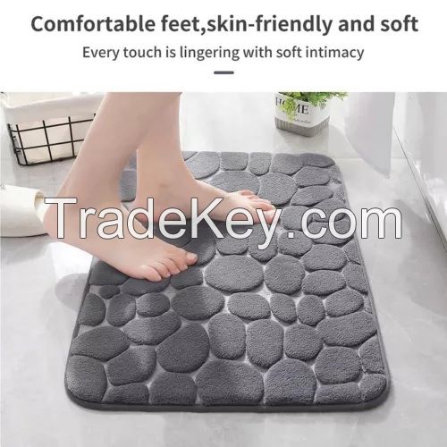 Super Water Absorbent Soft Memory Foam Bath Mat Non-Slip Bathroom Shower Rug