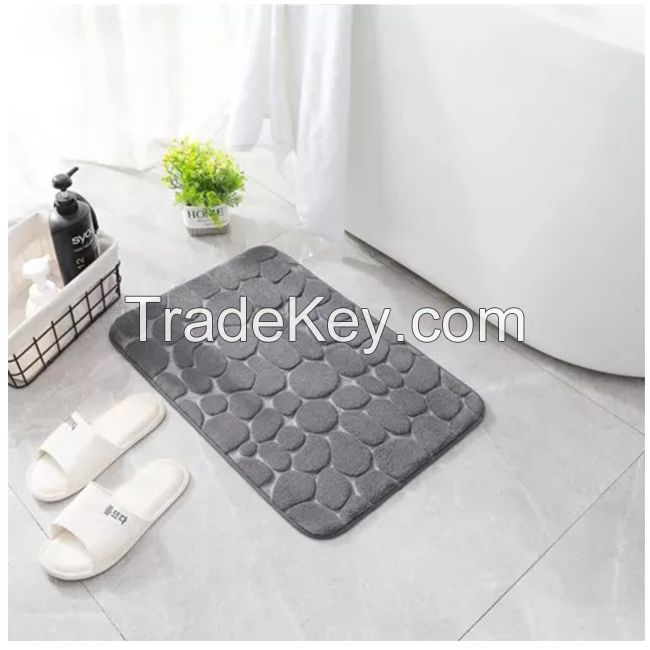 Super Water Absorbent Soft Memory Foam Bath Mat Non-Slip Bathroom Shower Rug