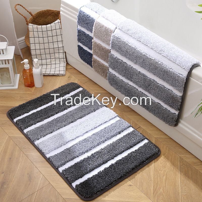 Bathroom Rug Non Slip Bath Mat for Bathroom  Water Absorbent Soft Microfiber Shaggy Bathroom Mat Machine Washable Bath Rug