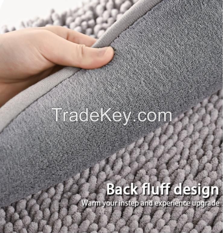 Bathroom Rugs Thick Chenille Bath Mats Absorbent and Washable Bath Rug Non-Slip Plush and Soft Rugs for Bathroom Shower mat