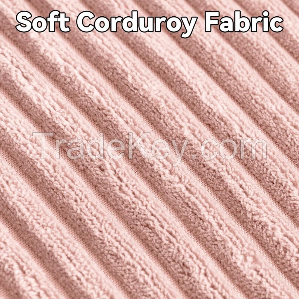 Corduroy Throw Pillow Covers Decorative Soft Striped Square Cushion Covers Spring Pillowcases Soft Plush Corduroy Throw pillow