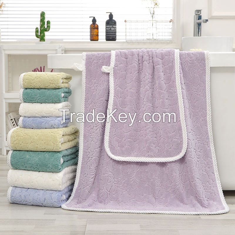 Absorbent Washcloth Super Soft Coral Fleece Jacquard Microfiber Towel Home Bath Towels Face Towel