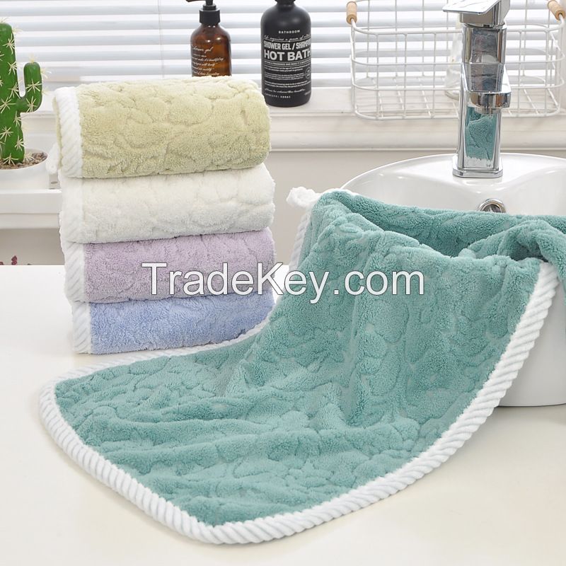 Absorbent Washcloth Super Soft Coral Fleece Jacquard Microfiber Towel Home Bath Towels Face Towel