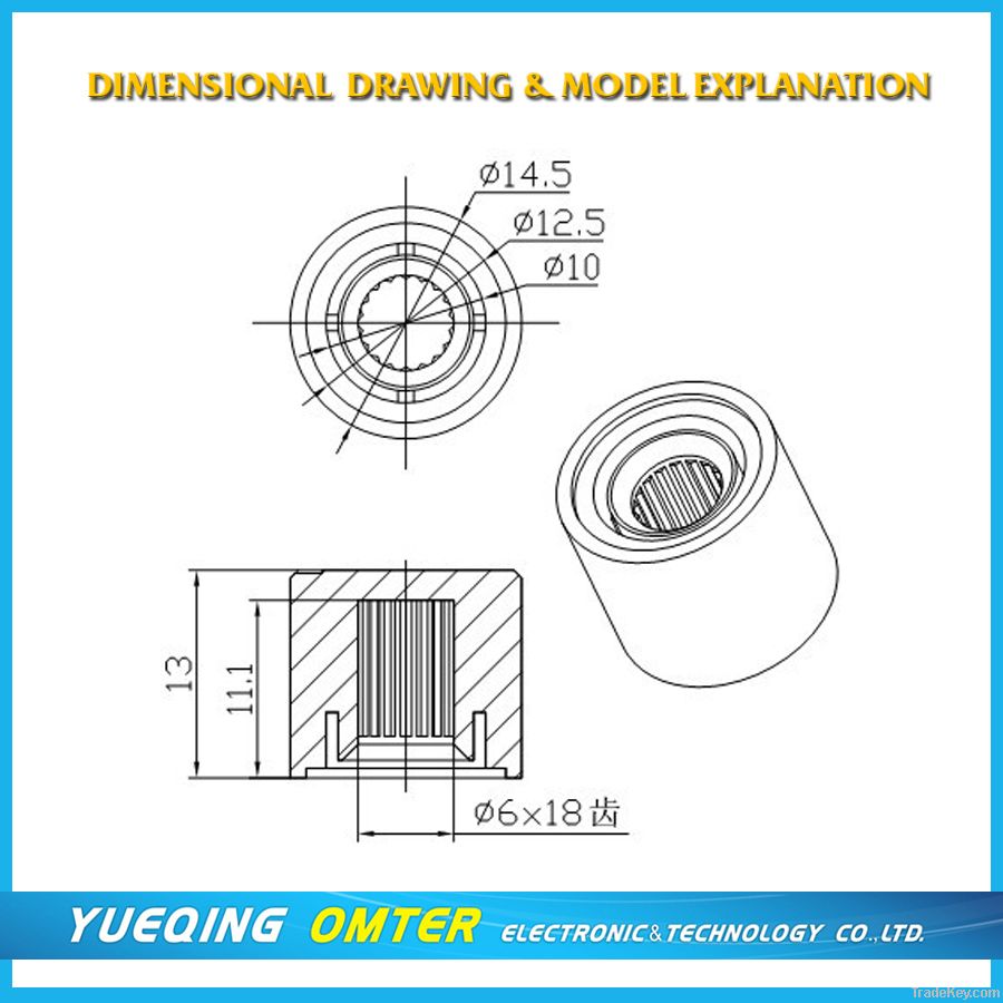 PART NO.: 3004(15x13)aluminium rotary knob