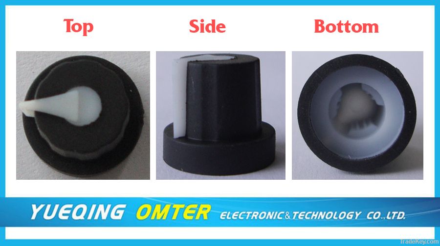 PART NO.:1001(16*14H) rubber knob potentiometer knob