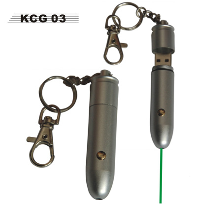 Green laser pointer with a beautiful key chain