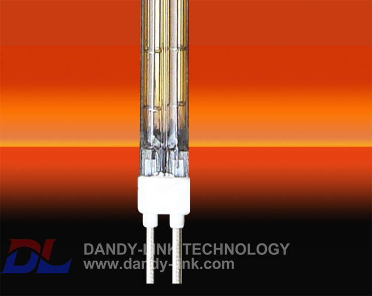 Twin tube infrared heat lamp with reflector