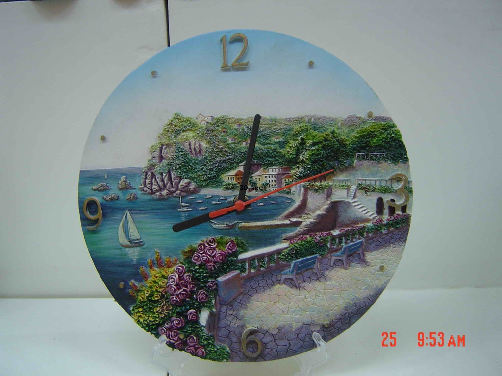 Polyresin 3D Drawings Circle Clock - Wall Mount