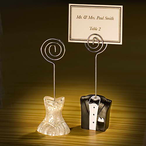 bride and groom place card holder