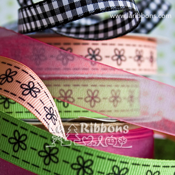 Printed Ribbon, Organza Ribbon, Plaid Ribbon