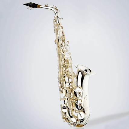 silver plate saxophone