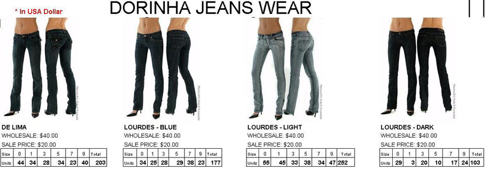 Size Chart - Dorinha Jeans Wear - Brazilian Designer Jeans