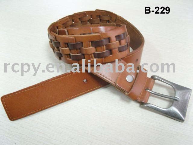 webbing leather belt