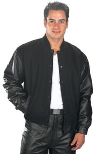 Black Classic Varsity Wool Jacket (Letterman Jacket) by USA Leather