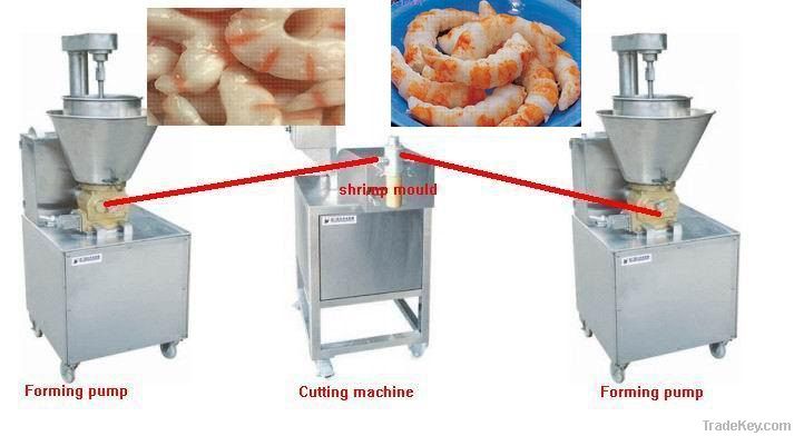 Imitation  shrimp tails and squid rings machine