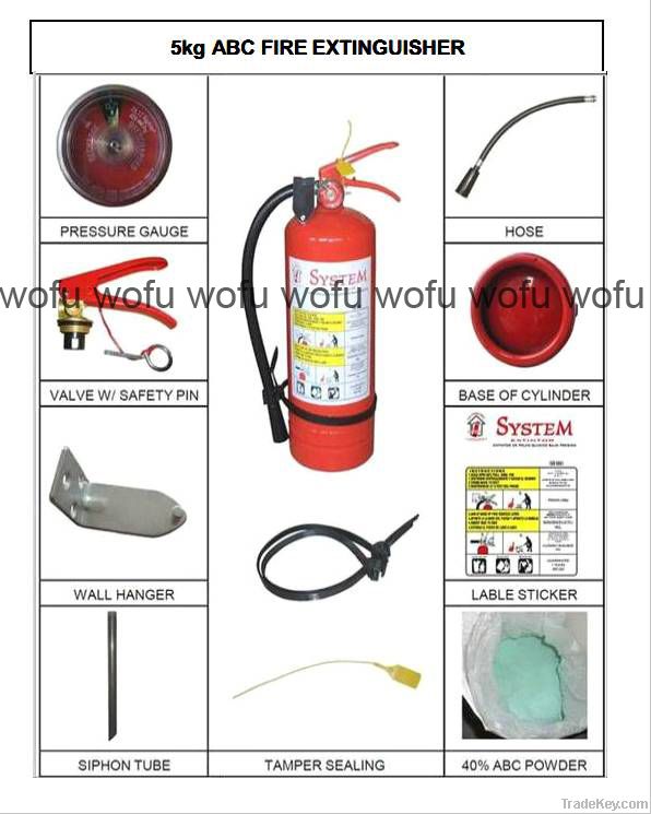 5KG PORTABLE ABC DRY CHEMICAL DRY POWDER FIRE EXTINGUISHER
