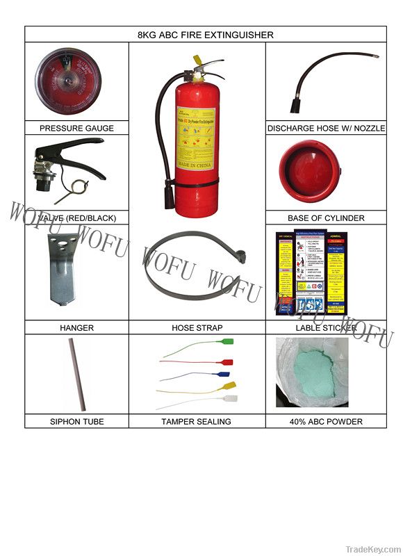 8KG portable ABC dry chemical powder fire extinguisher