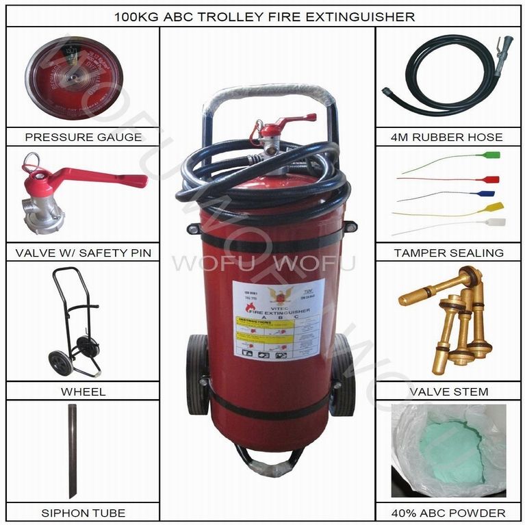 150LBS trolley dry chemical powder fire extinguisher