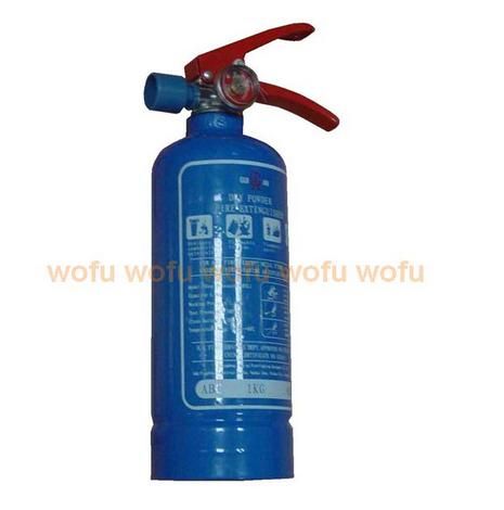 steel car fire extinguisher blue cylinder