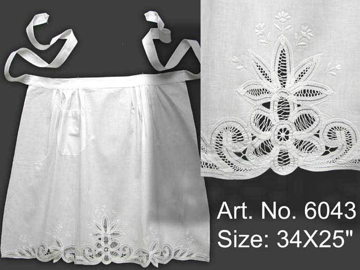 100% Cotton Batten lace with hand embroidery aprons