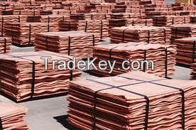 Copper cathodes (99.96-99.99%) 