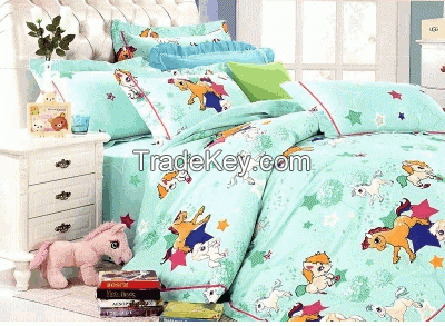 Kids duvet cover set - Pony-blue