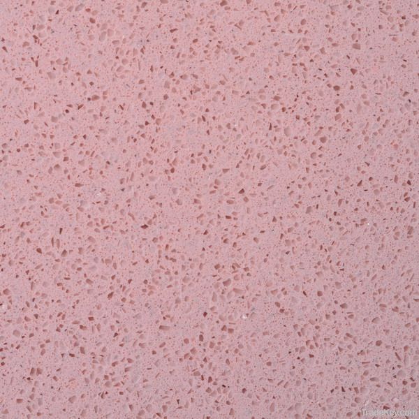 Pure pink artificial quartz stone surface, rose quartz countertop, tiles