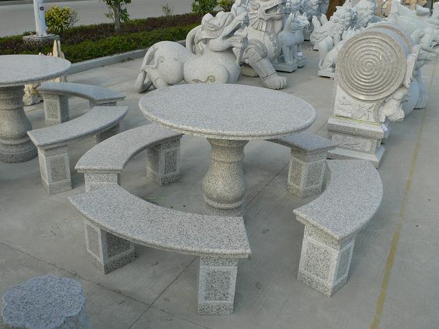 Stone tables and chairs