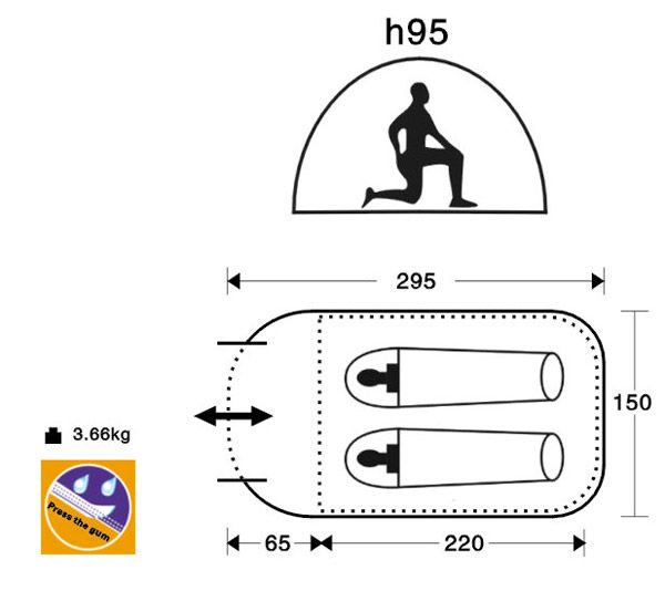 Waterproof double layers automatic instant camping pop up tent for 2 people