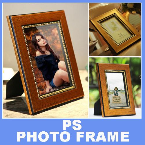 Wire Drawing Golden Photo Frames For Home Decoration Various Sizes 