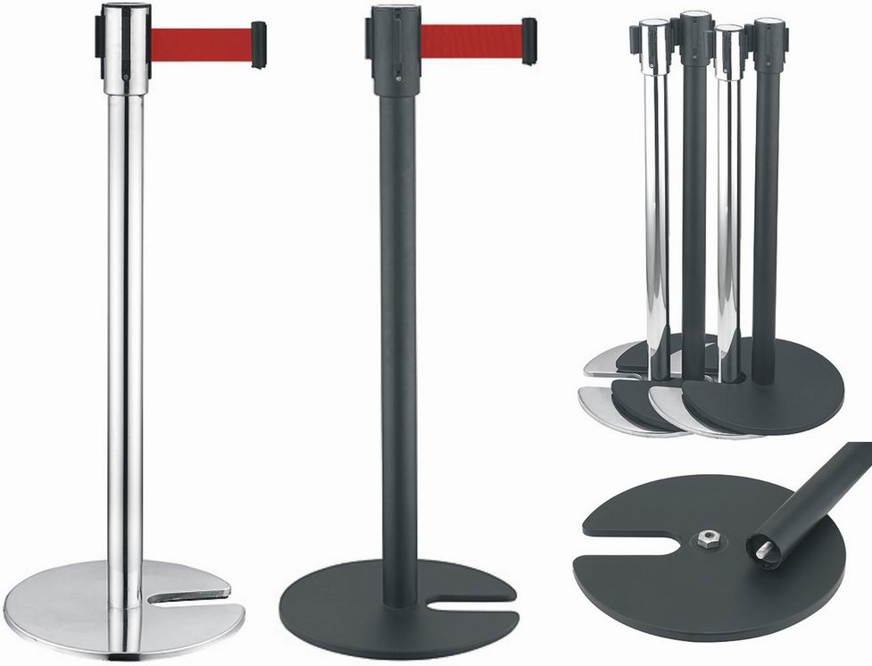 stackable retractable crowd control stanchions