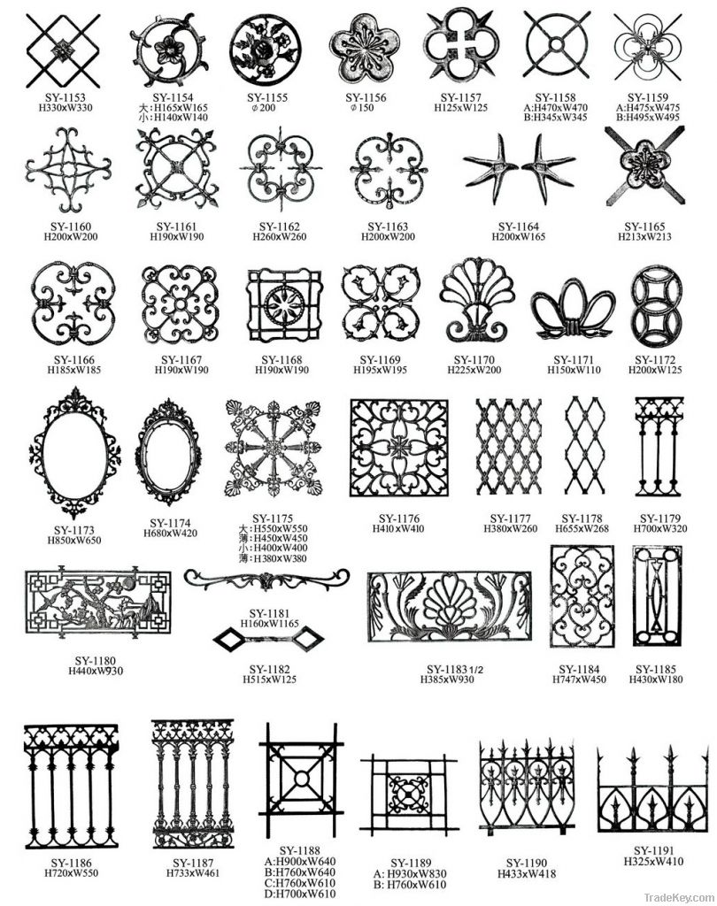 2013 popular arractive iron scrolls design for fence and gate