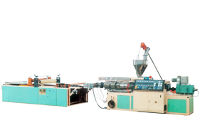 Plastic plate, sheet material production line