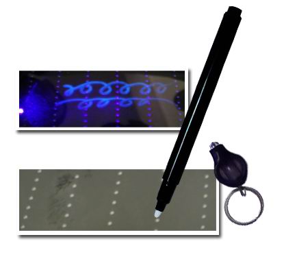 invisible ink pen, uv light