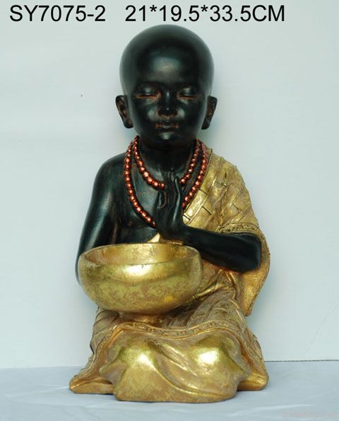 Polyresin monk statue
