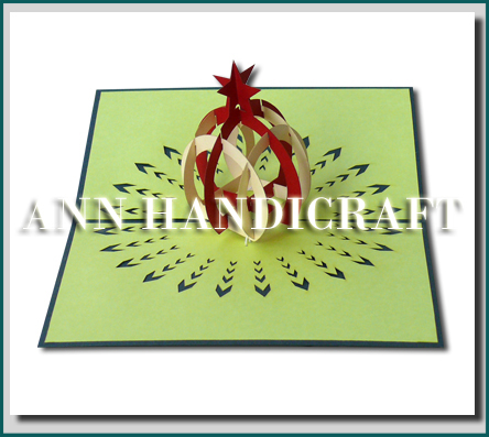 New Year Globe 3D greeting ( Green Card)