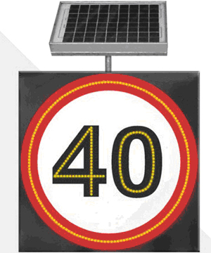 Solar speed limit sign