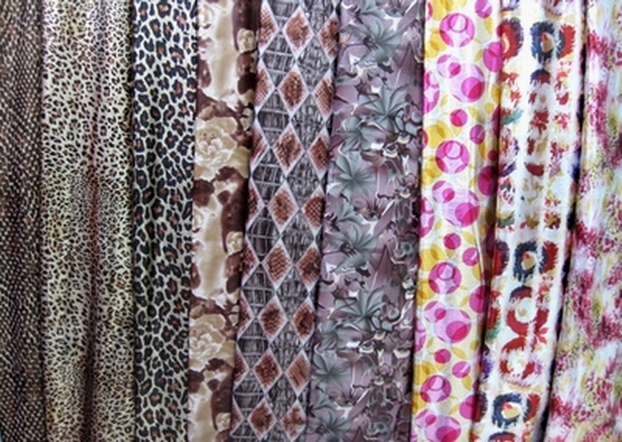 Foiled spandex fabrics