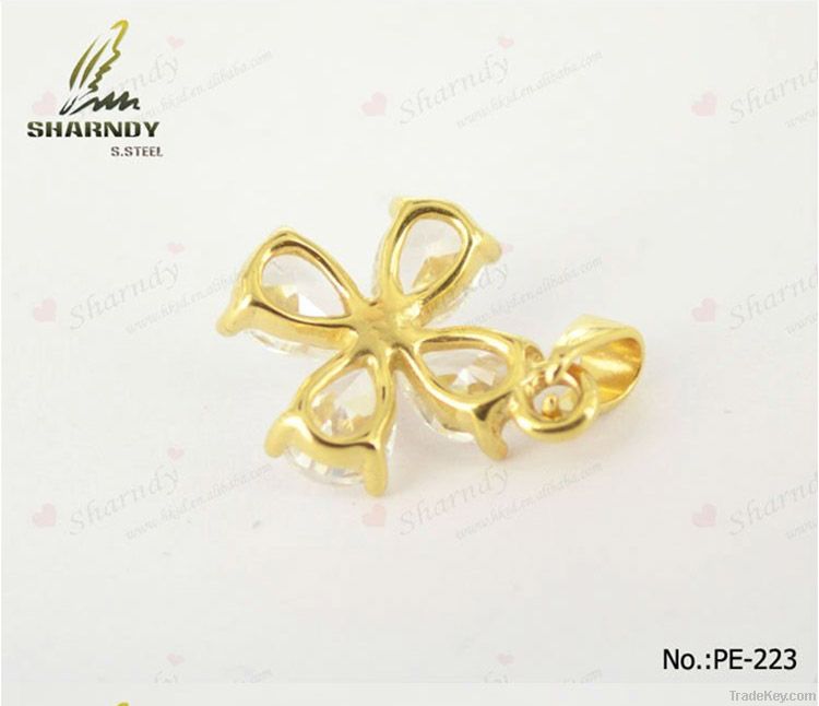 2012 Fashion floral flower shape gold pendant for necklace