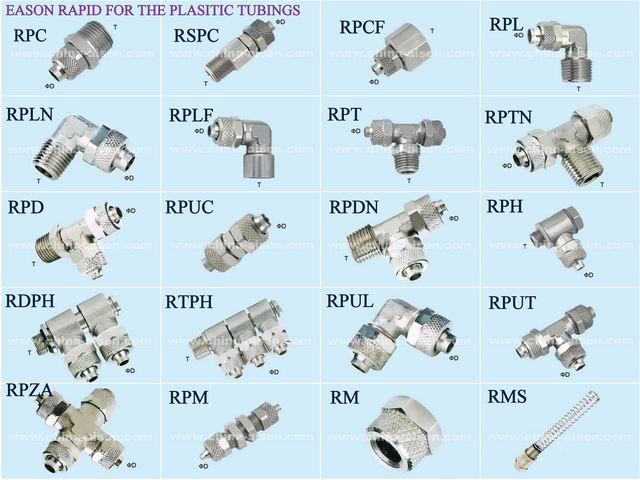 rapid fittings for the plastic tubings, pipe joints, pneumatic compon