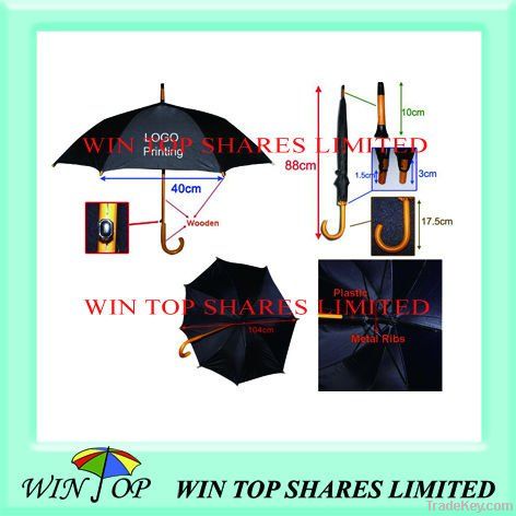 23&quot; auto straight wooden umbrella