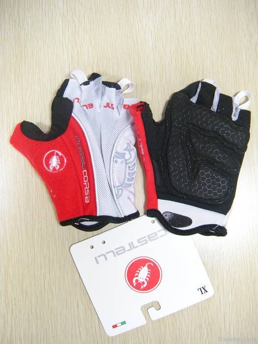 Castelli Rosso Corsa Cycling bicycle Gel Gloves/fingerless Bike Men Gl