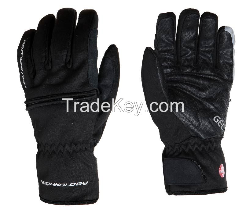 Winter windproof full finger cycling gloves