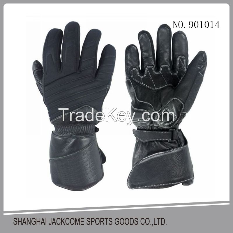 Best quality Warm antiskid polyester Racing motorcycle gloves with cowhide leather