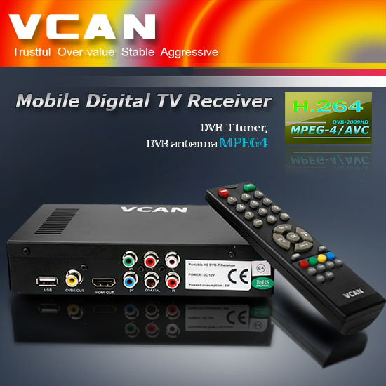 Digital TV Receiver with MPEG4, H.264, HE-AAC