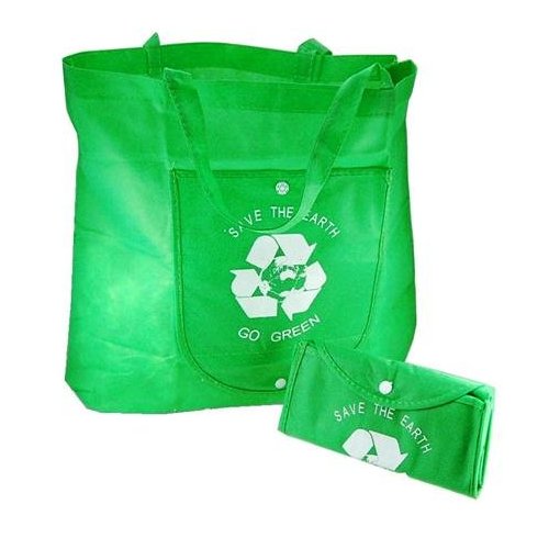 foldable green shopping bag